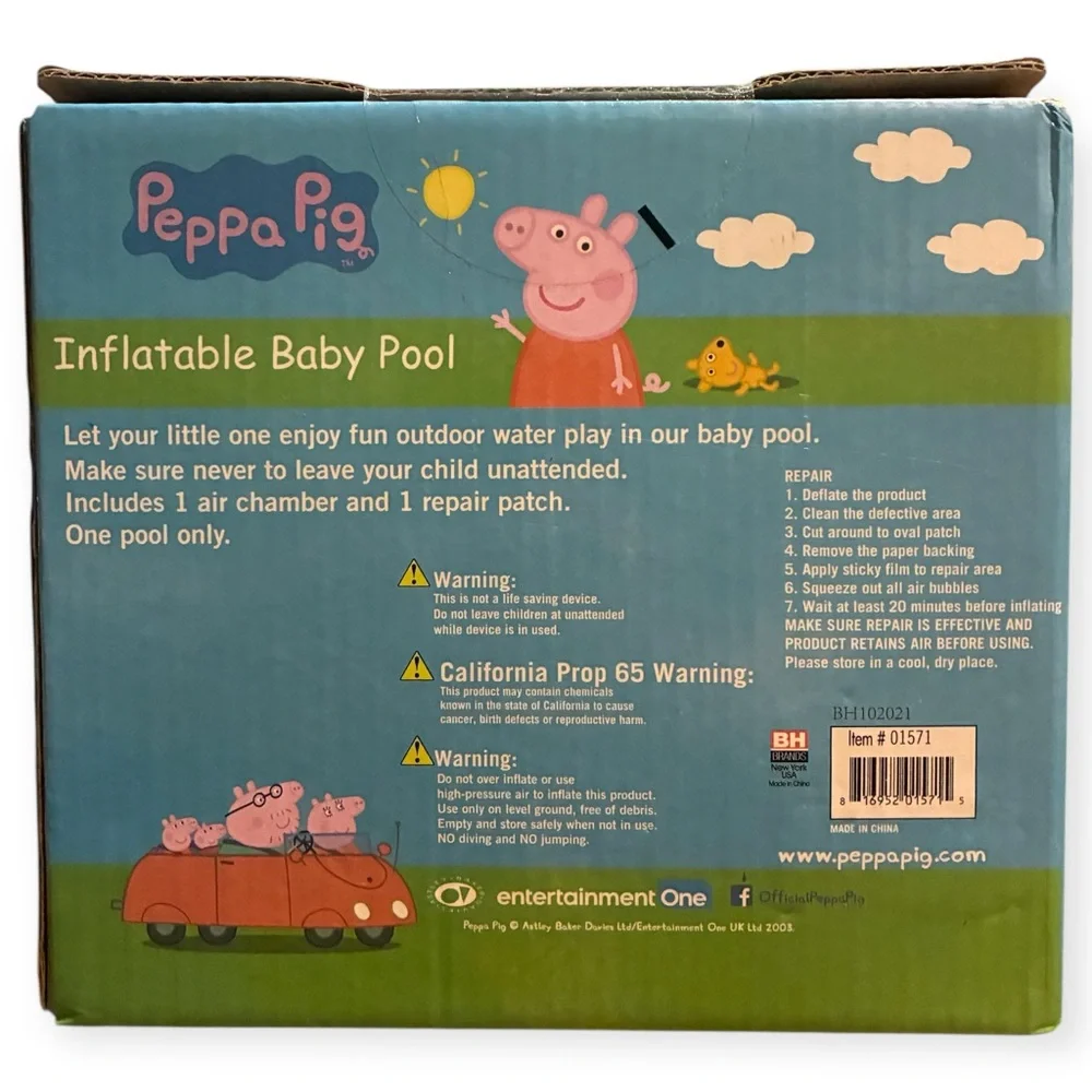 NIB Peppa Pig Inflatable Baby Pool - Pink - Picture 6 of 8